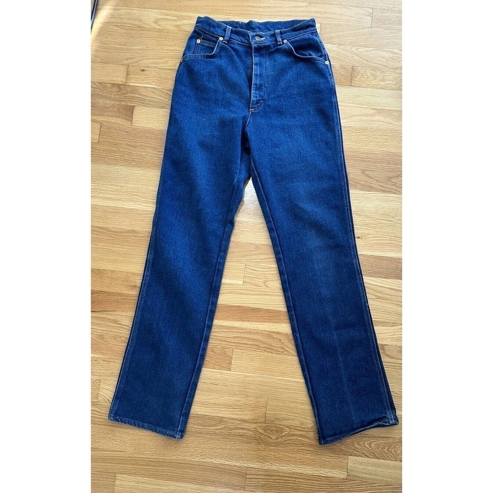 Vtg 1980s Lee Jeans Women’s Sz 12 30/32 talon Union Made High Waist Dark…